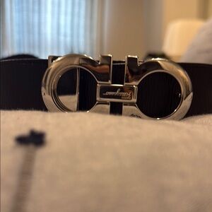 Salvatore Ferragamo Black Leather Belt